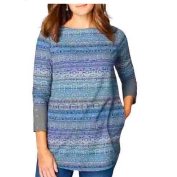 J. Jill Fair Isle Long Sleeved Top Women's Size XL - Picture 9 of 10